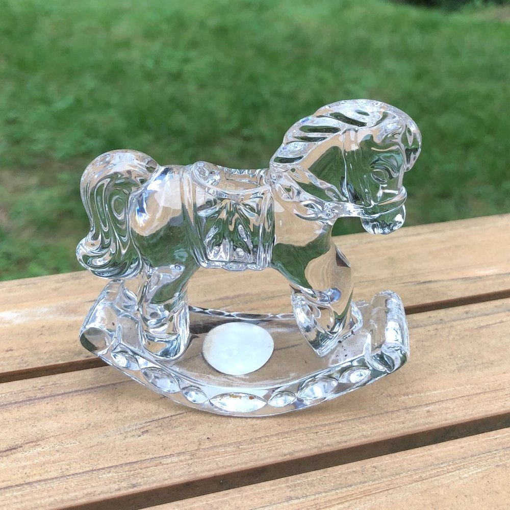 Lead crystal rocking horse figurine - Picture 2 of 5